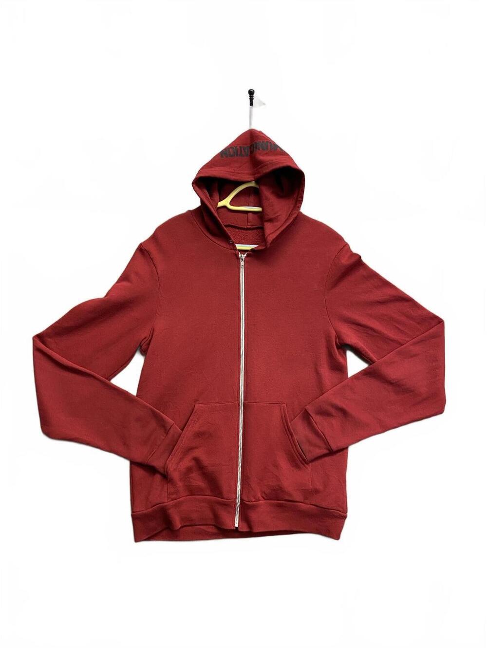 Vtg American Apparel U of Ottawa Men's Red Zip-Up Hoodie with Graphic Back Sz M